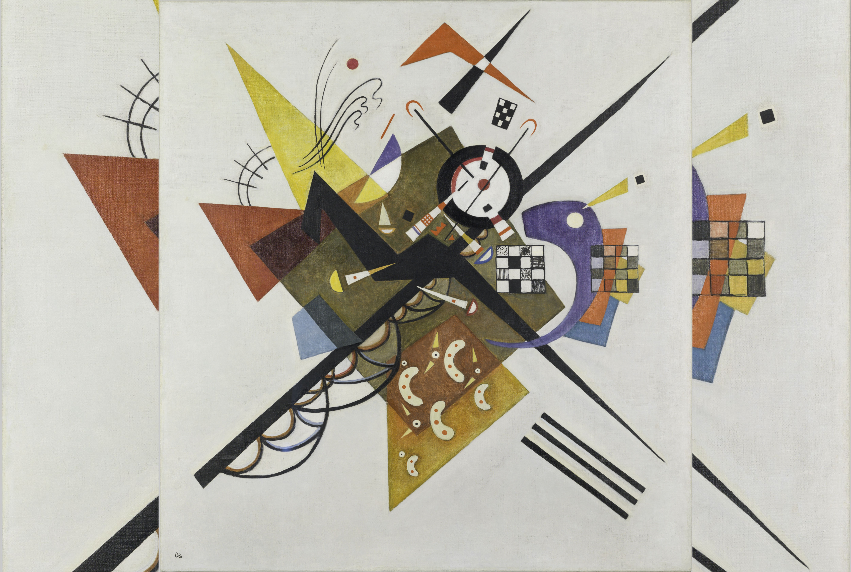 Wassily Kandinsky, Auf Weiss II, 1923. Collectie Centre Pompidou. MNAM-CCI/Hélène Mauri/Dist. RMN-GP